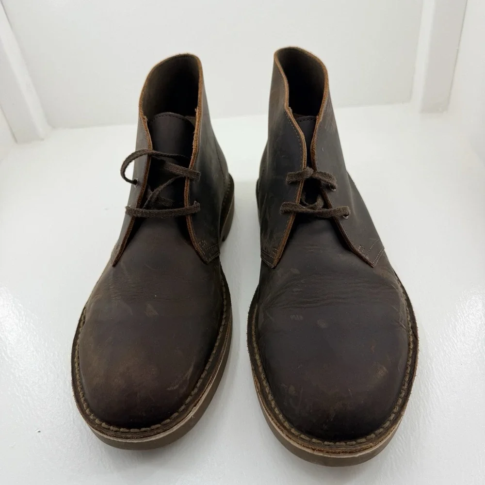 Clarks Bushacre 3 Men's Chukka Boot - Dark Brown, US Size 11 Leather Lace Up